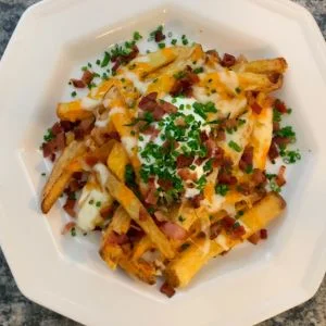 Bites Menu  Fries Loaded with Bacon and Cheese Menu